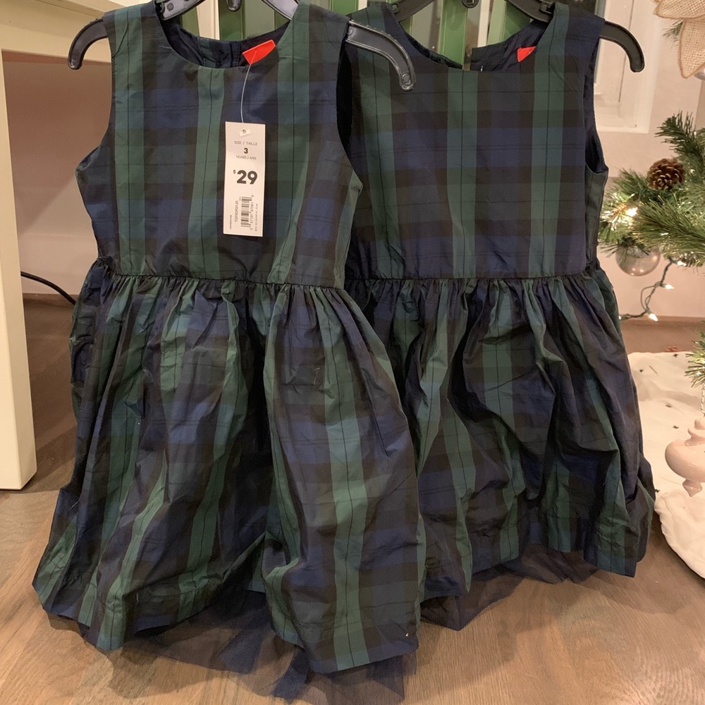 Green plaid dress